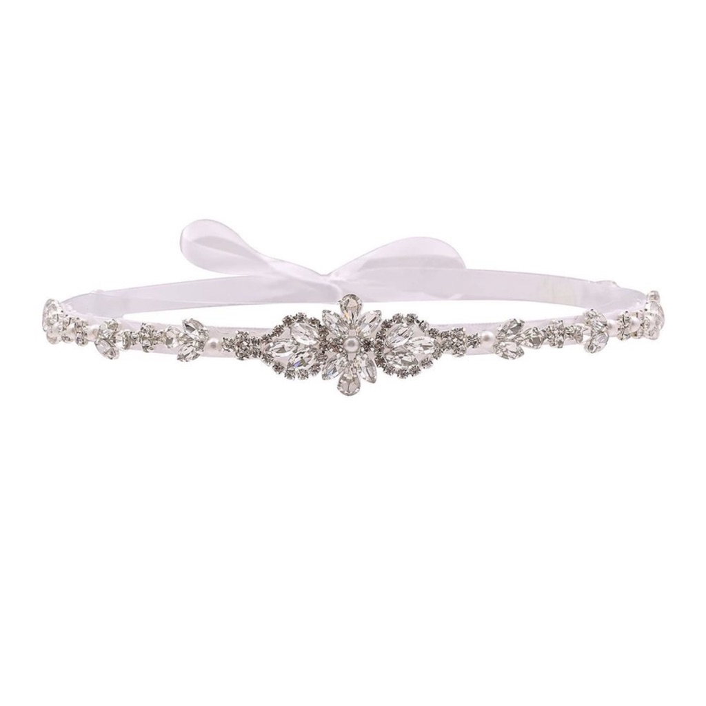 Thin Bridal Belt With Pearls Rhinestones Shiny Crystal Bridesmaid Beads Sash New